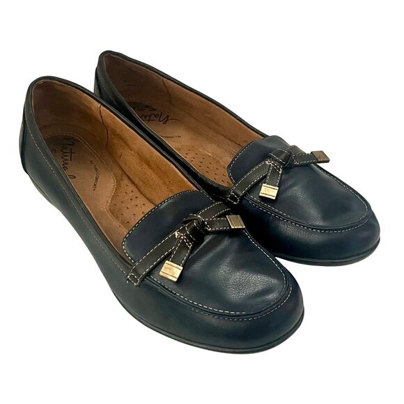 Natural Soul Naturalizer GRACEE Bow Blue Flat Loafers All Through Comfort 9.5 M - Picture 1 of 10